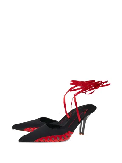 Pre-owned Giuseppe Zanotti Vintage  100mm Lace-up Satin Pumps