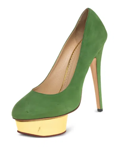 Pre-owned Charlotte Olympia  140mm Suede Platform Pumps