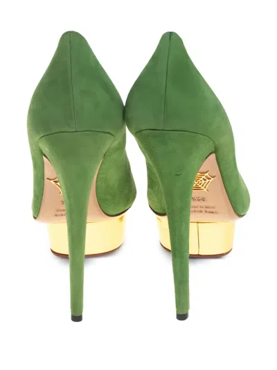 Pre-owned Charlotte Olympia  140mm Suede Platform Pumps