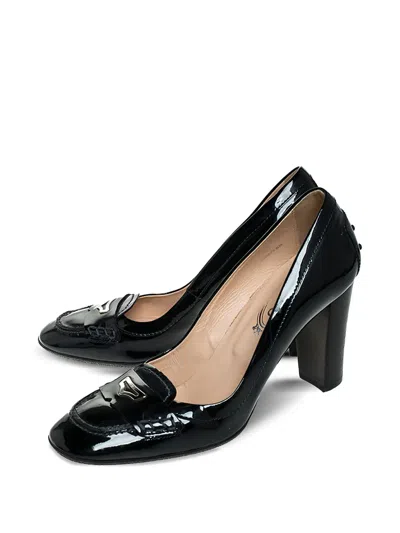 Pre-owned Tod's Vintage 95mm Patent Leather Block-heel Pumps