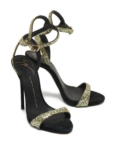 Pre-owned Giuseppe Zanotti Vintage  130mm Coarse Glittered Stiletto Sandals