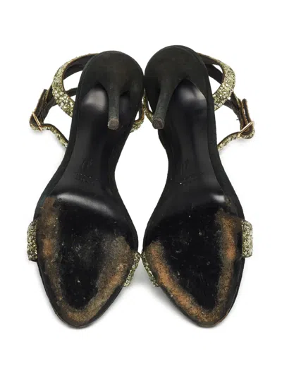 Pre-owned Giuseppe Zanotti Vintage  130mm Coarse Glittered Stiletto Sandals