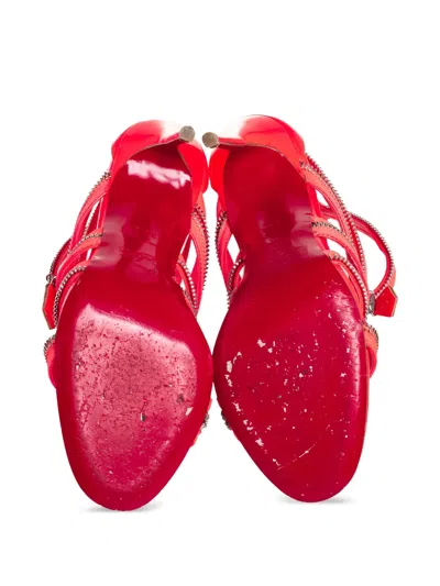 Pre-owned Christian Louboutin 100mm Unzip Sandals