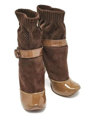 Pre-owned Marc Jacobs  100mm Sock Suede Ankle Boots