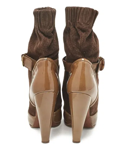 Pre-owned Marc Jacobs  100mm Sock Suede Ankle Boots