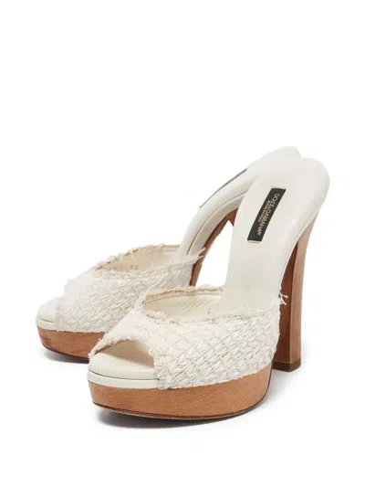 Pre-owned Dolce & Gabbana 140mm Interwoven Sandals