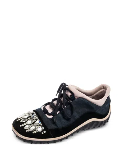Pre-owned Miu Miu Crystal-embellished Sneakers