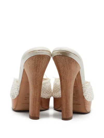 Pre-owned Dolce & Gabbana 140mm Interwoven Sandals