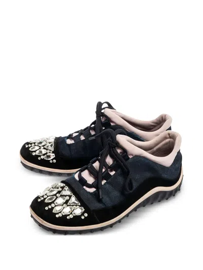 Pre-owned Miu Miu Crystal-embellished Sneakers