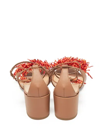Pre-owned Aquazzura 60mm Beaded Block-heel Sandals