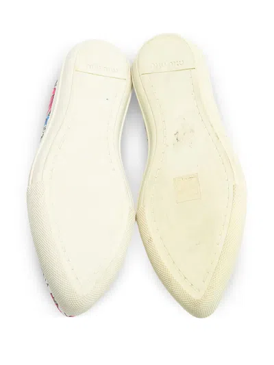 Pre-owned Miu Miu Floral-print Slip-on Sneakers