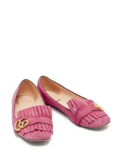 Pre-owned Gucci Gg Marmont Ballet Flats