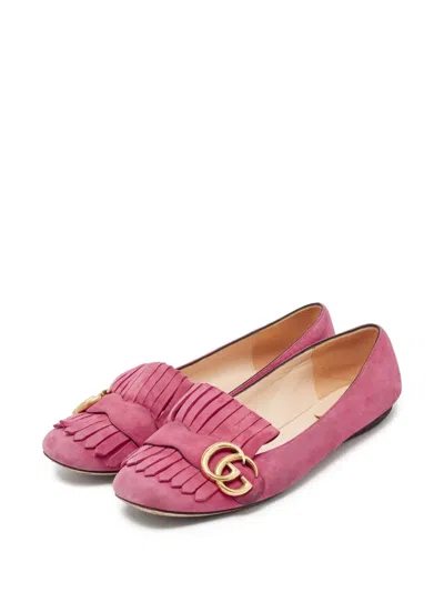 Pre-owned Gucci Gg Marmont Ballet Flats