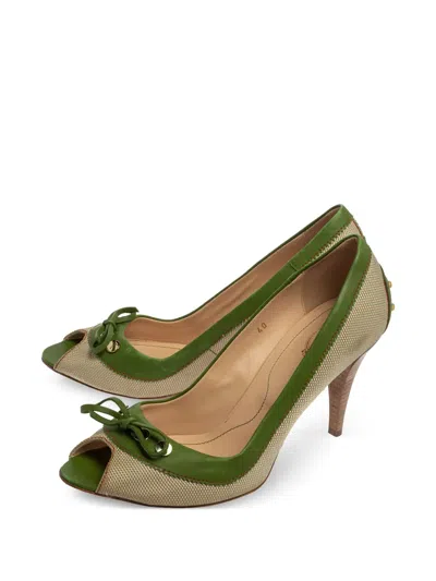 Pre-owned Tod's Vintage 90mm  Peep-toe Bow-detail Sandals