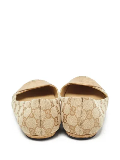 Pre-owned Gucci Gg Canvas Ballet Flats