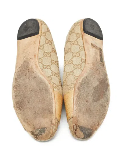 Pre-owned Gucci Gg Canvas Ballet Flats