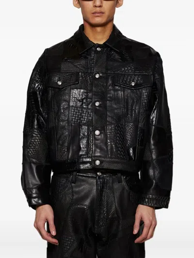 BODY SHOP 拼贴设计皮夹克