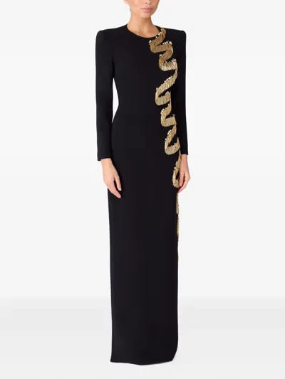 Jenny Packham Embellished Liberty Maxi Dress In Black