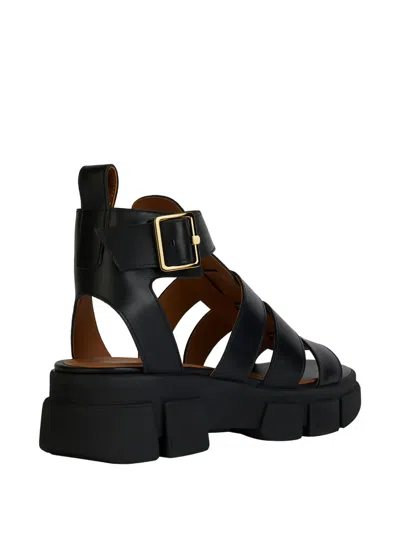 Geox Lisbona Gladiator Sandals In Black