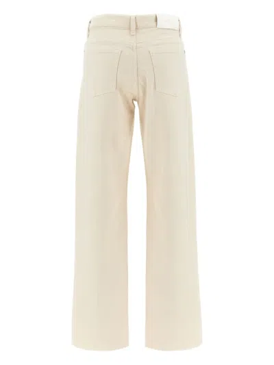 7 For All Mankind Tess Raw-hem Jeans In Neutral