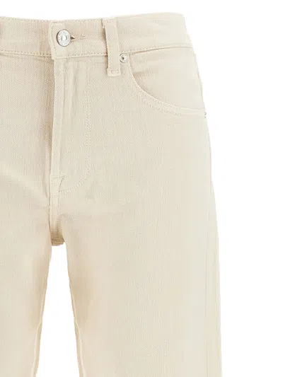 7 For All Mankind Tess Raw-hem Jeans In Neutral