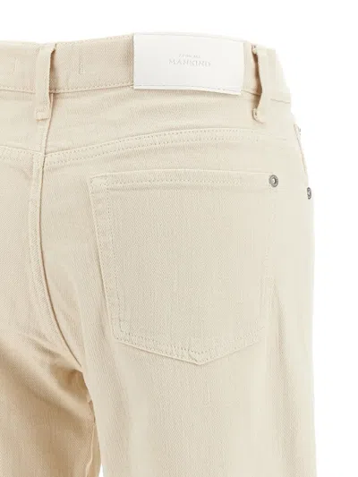 7 For All Mankind Tess Raw-hem Jeans In Neutral