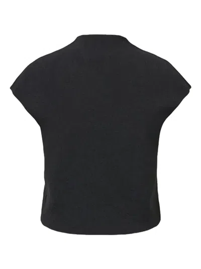 Amomento Black Wholegarment Cap Sleeve Cardigan Vest