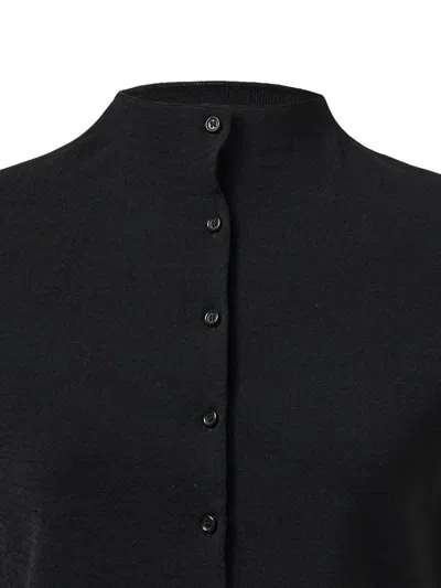 Amomento Black Wholegarment Cap Sleeve Cardigan Vest