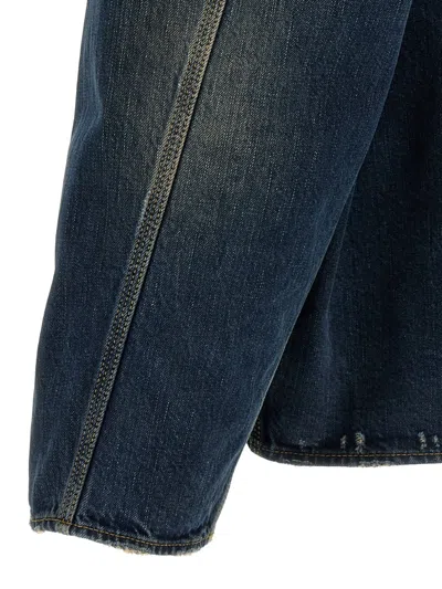 Balenciaga Denim Jacket With Used Effect Casual Jackets And Parka Blue