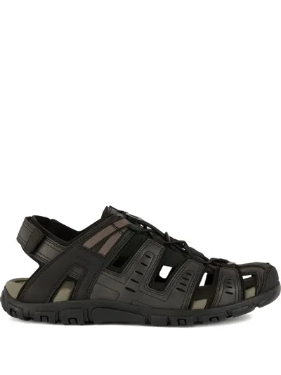 Geox Mo Panelled Sandals In Black