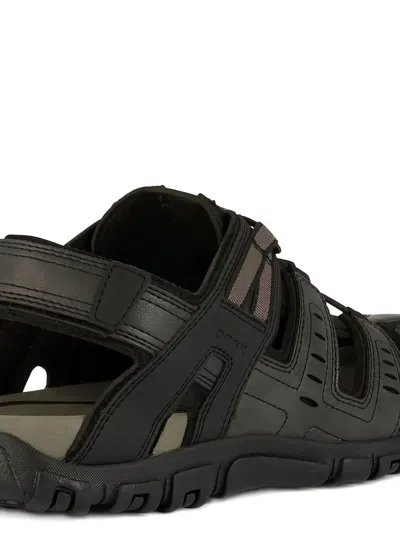 Geox Mo Panelled Sandals In Black