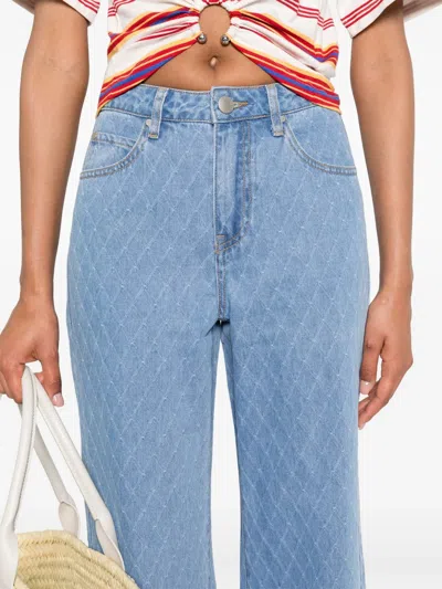 Suncoo Button-fastening Wide-leg Jeans In Blue