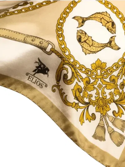 Elios Milano Pisces Zodiac Scarf In White