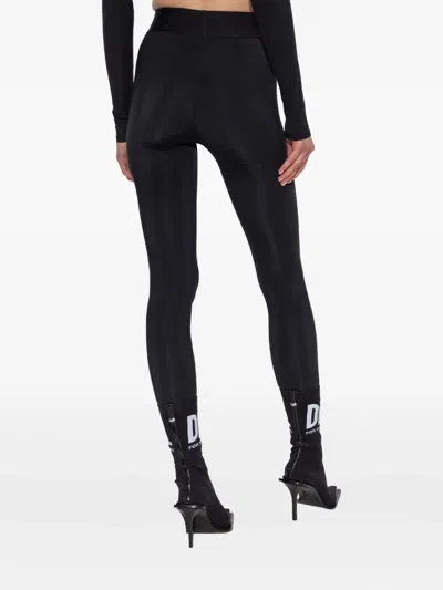 Diesel Adeline Logo-waistband Leggings In Black