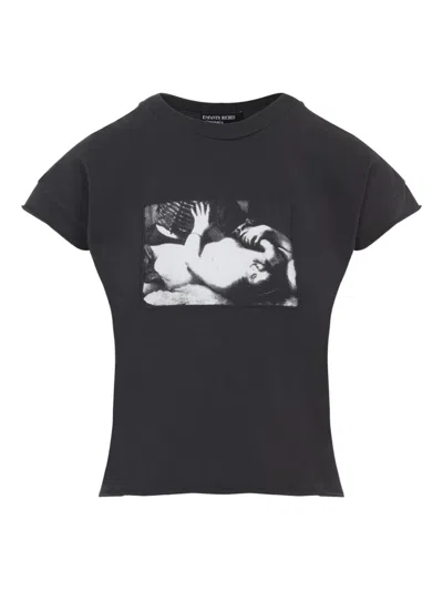 Enfants Riches Deprimes Graphic Print Cotton T-shirt With Artistic Detailing In Black