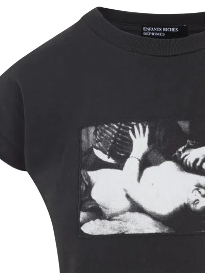 Enfants Riches Deprimes Graphic Print Cotton T-shirt With Artistic Detailing In Black