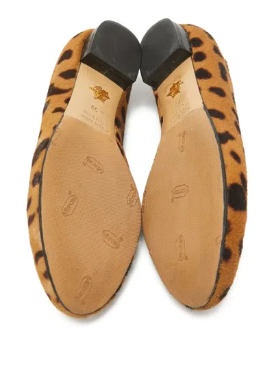 Pre-owned Charlotte Olympia  Kitty Leopard-print Ballet Flats