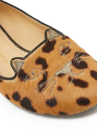 Pre-owned Charlotte Olympia  Kitty Leopard-print Ballet Flats