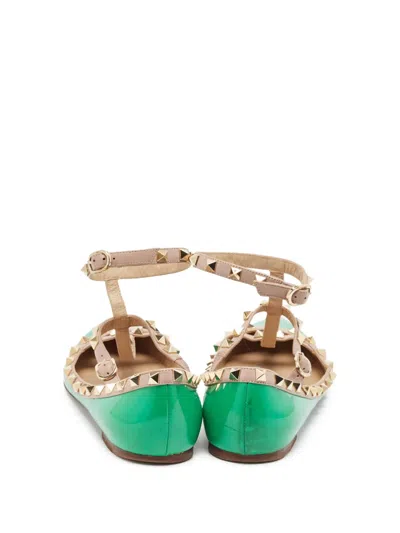 Pre-owned Valentino Garavani Rockstud Ballet Flats