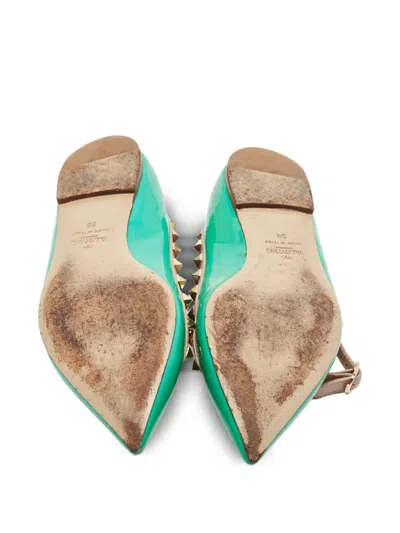 Pre-owned Valentino Garavani Rockstud Ballet Flats