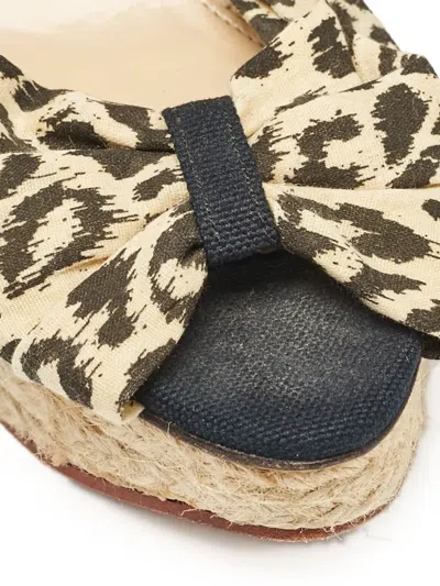 Pre-owned Charlotte Olympia 130mm Leopard-print Wedge Sandals