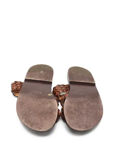 Pre-owned Saint Laurent Leather Slides