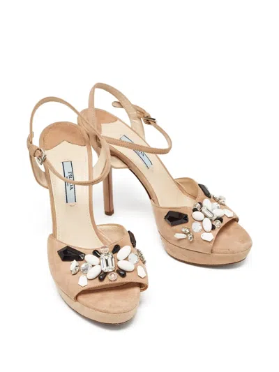 Pre-owned Prada 120mm Bead-embellished Sandals