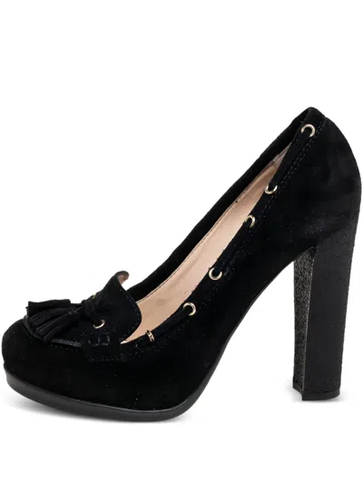 Pre-owned Fendi 100mm Suede Loafer Pumps