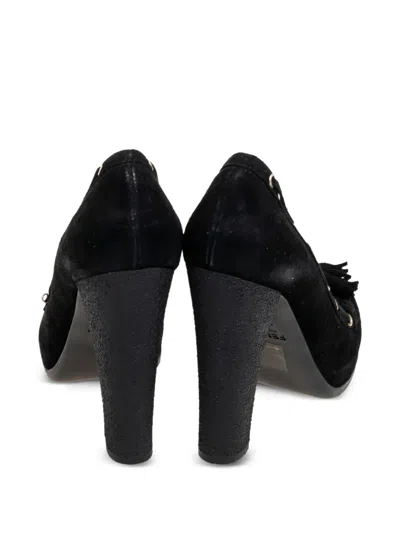 Pre-owned Fendi 100mm Suede Loafer Pumps