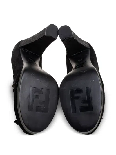 Pre-owned Fendi 100mm Suede Loafer Pumps