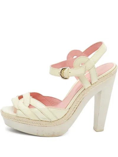 Pre-owned Sergio Rossi Vintage 125mm Interlocked-strap Platform Sandals