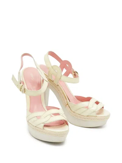 Pre-owned Sergio Rossi Vintage 125mm Interlocked-strap Platform Sandals