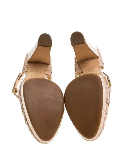 Pre-owned Miu Miu 135mm Cracked-effect Heeled Pumps