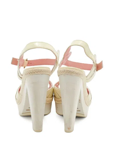 Pre-owned Sergio Rossi Vintage 125mm Interlocked-strap Platform Sandals